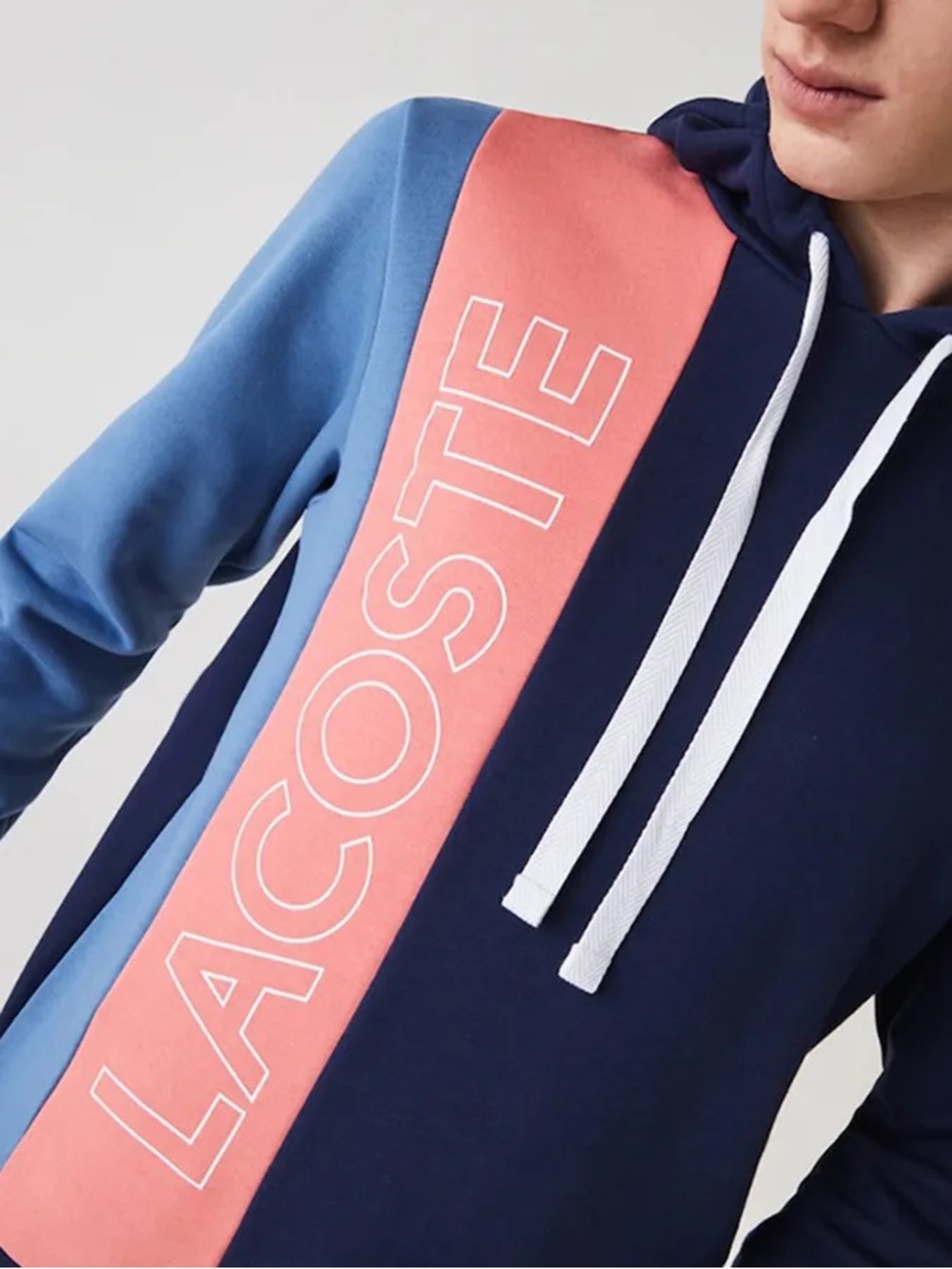 Men’s Lacoste Vertical Colorblock Hoodie Size Large